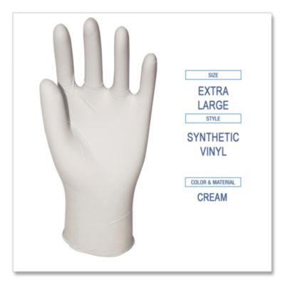 Boardwalk Powder-Free Synthetic Vinyl Gloves, X-Large, Cream, 4 mil, 1,000/Carton (BWK315XLCT) BWK315XLCT