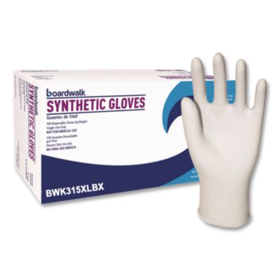 Boardwalk Powder-Free Synthetic Vinyl Gloves, X-Large, Cream, 4 mil, 1,000/Carton (BWK315XLCT) BWK315XLCT