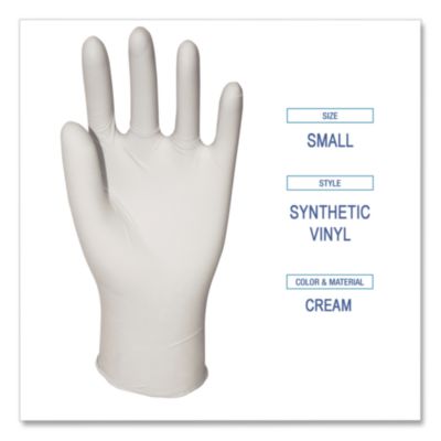 Boardwalk Powder-Free Synthetic Vinyl Gloves, Small, Cream, 4 mil, 1,000/Carton (BWK315SCT) BWK315SCT