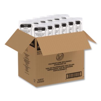 Dart Prima Strawless Plastic Lids, Fits 30 oz to 32 oz Cold Cups, Clear, 100/Sleeve, 12 Sleeves/Carton (DCCP3032RSL) DCCP3032RSL