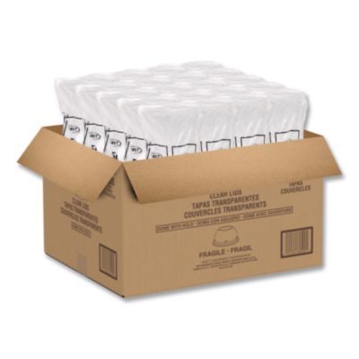 Dart Dome-Top Sundae/Cold Cup Lids, Fits 12 oz to 24 oz Cold Cups, Plastic, Clear, 1,000/Carton (DCC16LCDHX) DCC16LCDHX