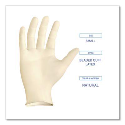 Boardwalk Powder-Free Latex Exam Gloves, Small, Natural, 4 4/5 mil, 1,000/Carton (BWK351SCT) BWK351SCT