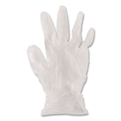 Boardwalk General Purpose Vinyl Gloves, Powder/Latex-Free, 2.6 mil, Large, Clear, 100/Box, 10 Boxes/Carton (BWK365LCT) BWK365LCT