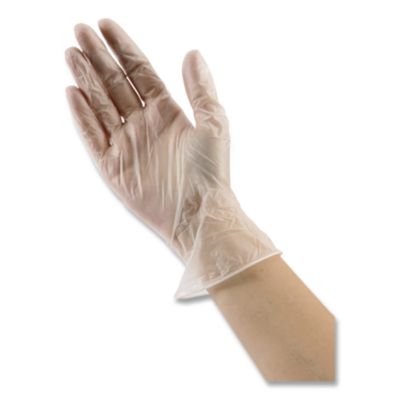 Boardwalk General Purpose Vinyl Gloves, Powder/Latex-Free, 2.6 mil, Medium, Clear, 100/Box (BWK365MBX) BWK365MBX