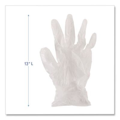 Boardwalk General Purpose Vinyl Gloves, Powder/Latex-Free, 2.6 mil, Medium, Clear, 100/Box, 10 Boxes/Carton (BWK365MCT) BWK365MCT
