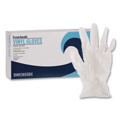 Boardwalk General Purpose Vinyl Gloves, Powder/Latex-Free, 2.6 mil, Small, Clear, 100/Box, 10 Boxes/Carton (BWK365SCT) BWK365SCT