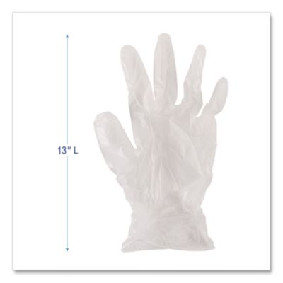 Boardwalk General Purpose Vinyl Gloves, Powder/Latex-Free, 2.6 mil, Small, Clear, 100/Box, 10 Boxes/Carton (BWK365SCT) BWK365SCT