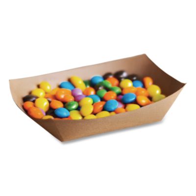 Bagcraft EcoCraft Food Trays, 2 lb Capacity, 6.5 x 1.63 x 1.63, Natural, Paper, 1,000/Carton (BGC300697) BGC300697