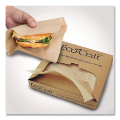 Bagcraft Ecocraft Grease-Resistant Paper Wraps And Liners, Natural, 12 X 12, 1,000/box, 5 Boxes/carton (BGC300897) BGC300897