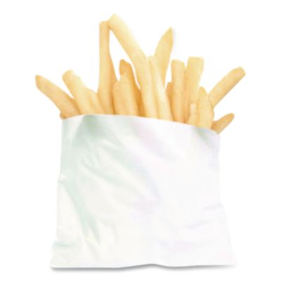 Bagcraft French Fry Bags, 4.5" x 2" x 3.5", White, 2,000/Carton (BGC450003) BGC450003