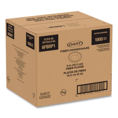 Dart Compostable Molded Fiber Dinnerware, ProPlanet Seal, Plate, 6" dia, Natural, 1,000/Carton (DCC6FBRP1) DCC6FBRP1