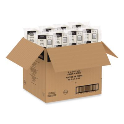 Dart Compostable Molded Fiber Dinnerware, ProPlanet Seal, Plate, 6" dia, Natural, 1,000/Carton (DCC6FBRP1) DCC6FBRP1