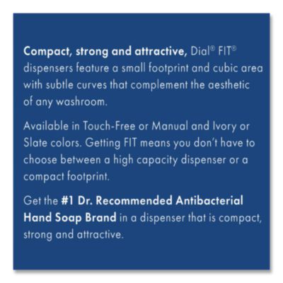 Dial Professional Fit Universal Touch Free Dispenser, 1 L, 4 X 5.4 X 11.2, Slate, 3/carton (16626) DIA16626