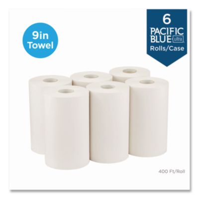Georgia Pacific Blue Ultra 9" Paper Towel Rolls, White, 6 Rolls/Carton (26610) GPC26610