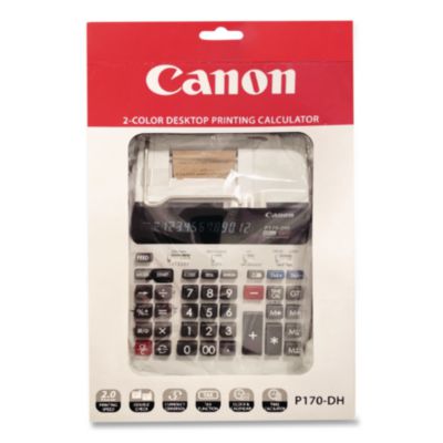 Canon P170-DH-3 Printing Calculator, Black/Red Print, 2.3 Lines/Sec (2204C001) CNM2204C001