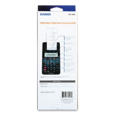 Casio Hr-10rc Handheld Portable Printing Calculator, Black Print, 1.6 Lines/sec (CSOHR10RC) CSOHR10RC