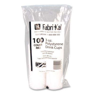 Fabri-Kal RK Crisscross Cold Drink Cups, 3 oz, Clear, 100 Bag, 25 Bags/Carton (RK3) FABRK3