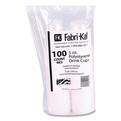 Fabri-Kal RK Ribbed Cold Drink Cups, 5 oz, Clear, 100/Bag, 25 Bags/Carton (RK5) FABRK5
