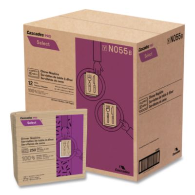 Cascades PRO Select Dinner Napkins, 1-Ply, 16 X 15.5, Natural, 250/pack, 12 Packs/carton (CSDN055) CSDN055