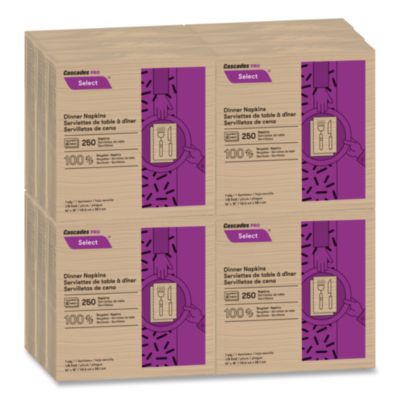 Cascades PRO Select Dinner Napkins, 1-Ply, 16 X 15.5, Natural, 250/pack, 12 Packs/carton (CSDN055) CSDN055