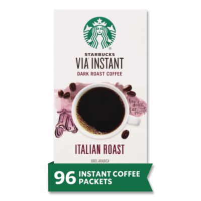 Starbucks VIA Ready Brew Coffee, 0.11 oz, Italian Roast, 8 Packets/Bag, 12 Bags/Carton (SBK12407838CT) SBK12407838CT