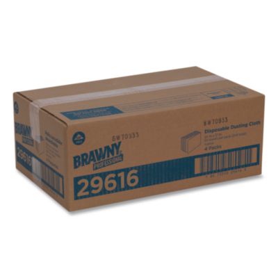Brawny Dusting Cloths Quarterfold, 17 x 24, Unscented, Yellow, 50/Pack, 4 Packs/Carton (29616) GPC29616