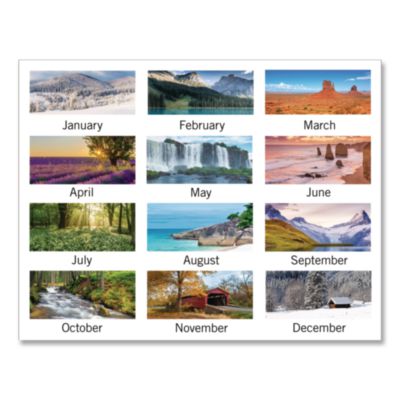 AT-A-GLANCE Landscape Monthly Wall Calendar, Landscapes Photography, 12 x 12, White/Multicolor Sheets, 12-Month (Jan to Dec): 2025 (AAG88200) AAG88200