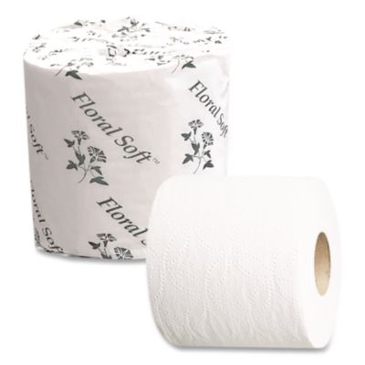 Floral Soft 2-Ply Standard Bathroom Tissue, Septic Safe, White, 400 Sheets/Roll, 48 Rolls/Carton (APAB448) APAB448