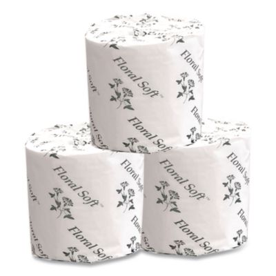 Floral Soft 2-Ply Standard Bathroom Tissue, Septic Safe, White, 400 Sheets/Roll, 48 Rolls/Carton (APAB448) APAB448