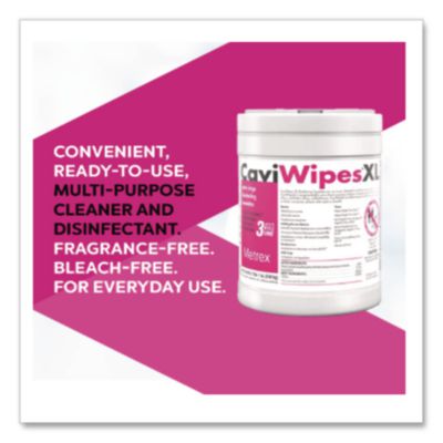CaviWipes XL Disinfecting Towelettes, 10 x 12, Fragrance Free, White, 66 Wipes/Canister (BHCMACW078150) BHCMACW078150