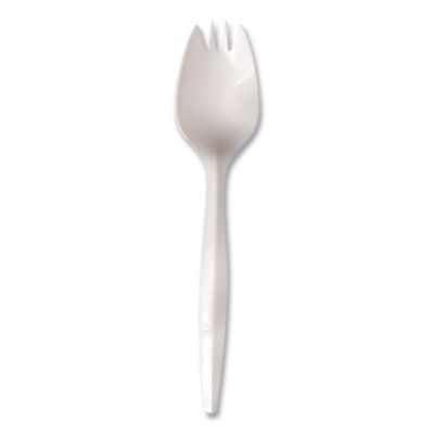 Berkley Square Mediumweight Polypropylene Cutlery, Spork, Plastic, White, 1,000/Carton (BSQ1015000) BSQ1015000