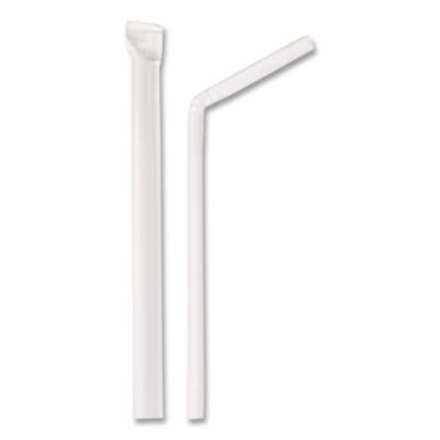 Berkley Square Individually Wrapped Straws, 7.75", Polypropylene, White, 400/box (BSQ1245100) BSQ1245100