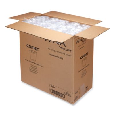 WNA Comet Plastic Portion/Shot Glass, 2 oz, Clear, 50/Pack, 50 Packs/Carton (P20) WNAP20