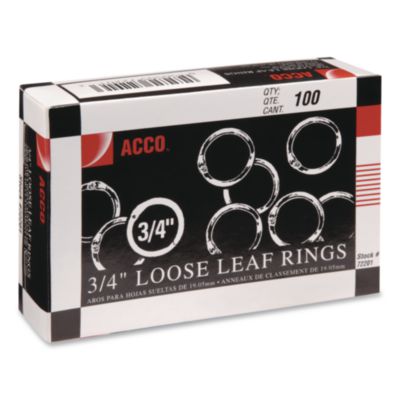 ACCO Metal Book Rings, 0.75" Diameter, 100/Box (ACC72201) ACC72201