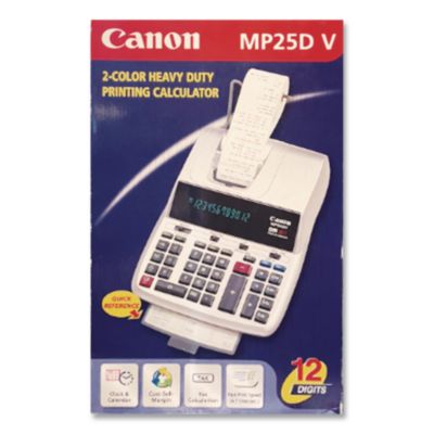 Canon MP25DV 12-Digit Ribbon Printing Calculator, Black/Red Print, 4.3 Lines/Sec CNM2202C001