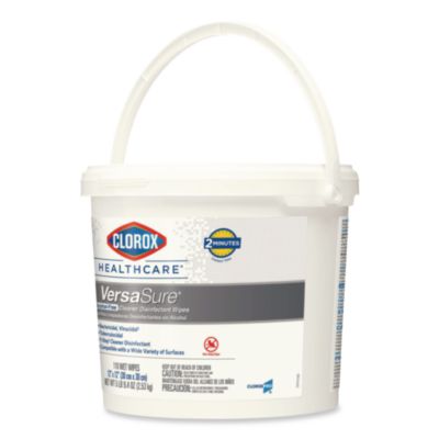 Clorox Healthcare VersaSure Cleaner Disinfectant Wipes, 1-Ply, 12 x 12, Fragranced, White, 110/Bucket, 2 Buckets/Carton (CLO31759) CLO31759