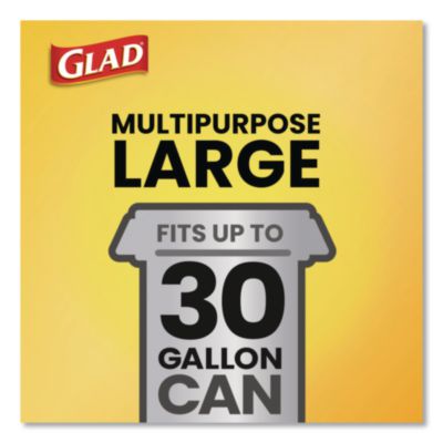 Glad Lawn and Leaf Large Quick-Tie Trash Bags, Tie-Flap, 30 gal, 0.81 mil, 30" x 33", Black, 40 Bags/Box, 4 Boxes/Carton (CLO60035) CLO60035