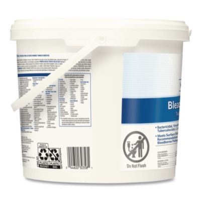 Clorox Healthcare Bleach Germicidal Wipes, 1-Ply, 12 x 12, Unscented, White, 110/Bucket (CLO30358) CLO30358