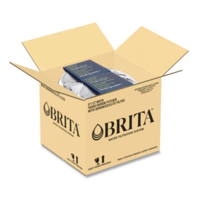 Brita Tahoe Water Pitcher with Elite Filter, 10 Cups, Bright White, 2/Carton (CLO50688CT) CLO50688CT