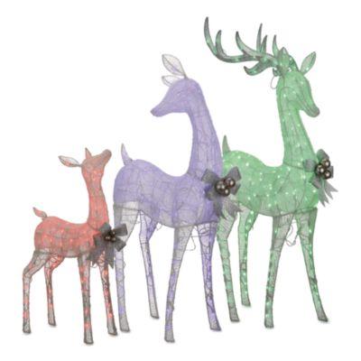 National Tree Company® Mesh Glittered Deer Family