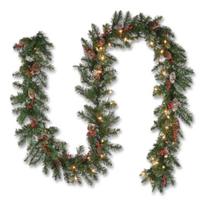 National Tree Company® Pre-Lit Glittery Mountain Spruce Garland