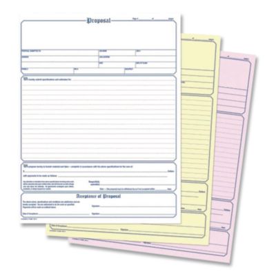 Adams Contractor Proposal Form, Three-Part Carbonless, 8.5 x 11.44, 50 Forms Total (ABFNC3819) ABFNC3819