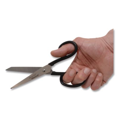 Westcott Kleencut Stainless Steel Shears, 8" Long, 3.75" Cut Length, Straight Black Handle (ACM19018) ACM19018
