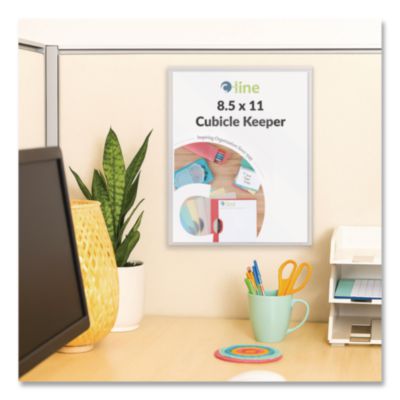 C-Line Cubicle Keepers Hook and Loop-Backed Display, 9.2 x 11.41, Velcro Mount, Clear, 2/Pack (CLI38911) CLI38911