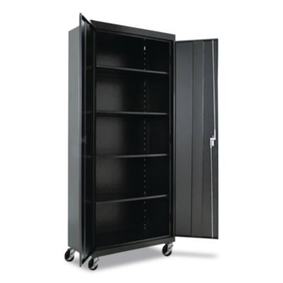 AleraAssembled Mobile Storage Cabinet, With Adjustable Shelves 36w X 24d X 66h, Black (ALECM6624BK) ALECM6624BK