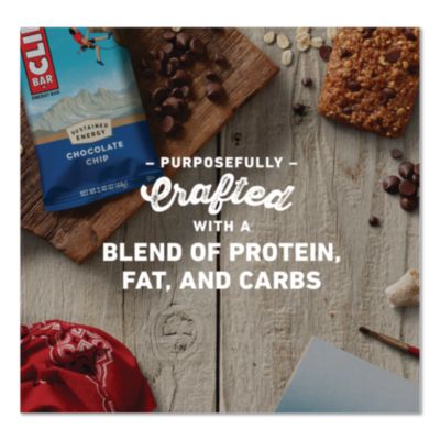 CLIF Bar Energy Bar, Chocolate Chip, 2.4 Oz, 12/box (CBC160004) CBC160004