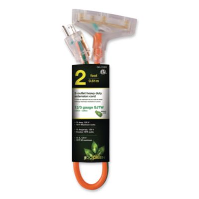 GoGreen Power 12 AWG 3-Outlet Heavy-Duty Extension Cord