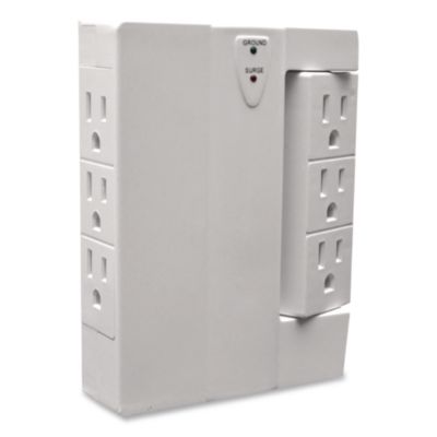 GoGreen Power 6 Outlet Swivel Wall Tap with Surge Protection