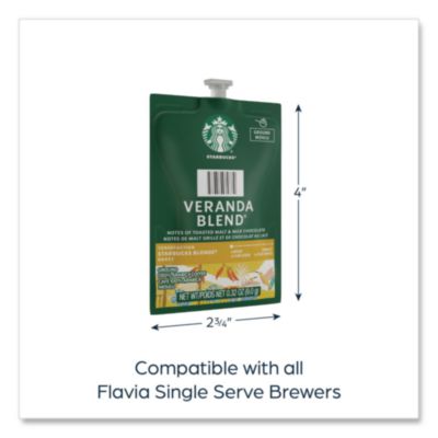 FLAVIA Starbucks Veranda Blend Coffee Freshpack, Veranda Blend, 0.32 oz Pouch, 76/Carton (LAV48102) LAV48102