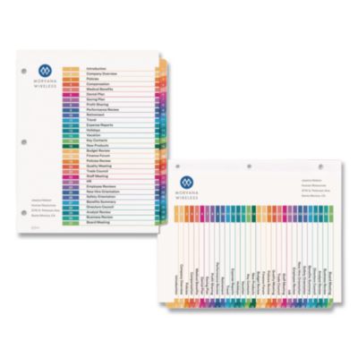 Avery Customizable TOC Ready Index Multicolor Tab Dividers, 31-Tab, 1 to 31, 11 x 8.5, White, Traditional Color Tabs, 1 Set (AVE11129) AVE11129